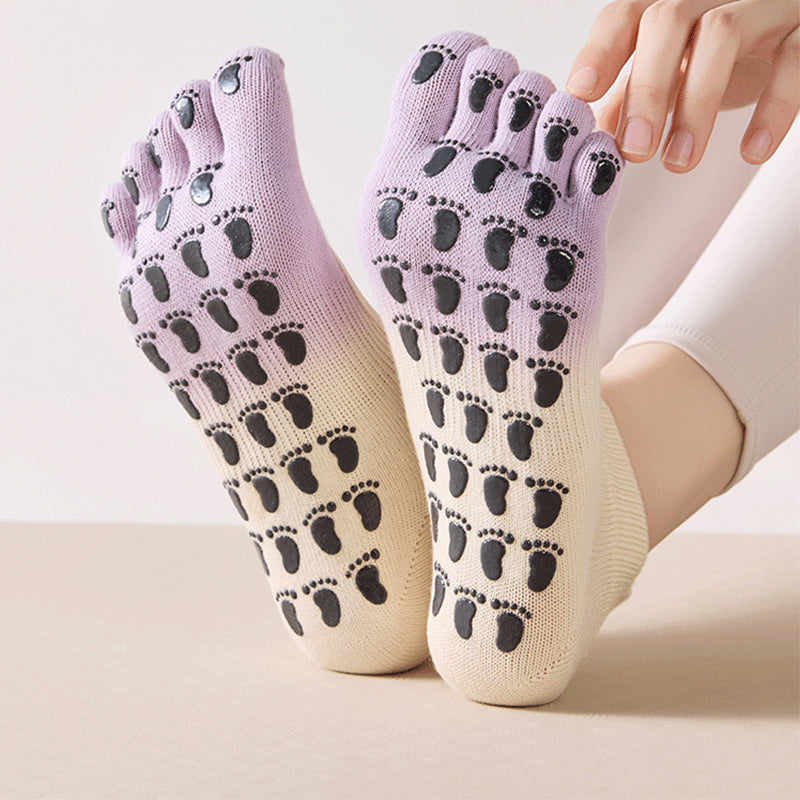 ZoraSocks Mid-Calf Five-Toe Pilates Grip Socks