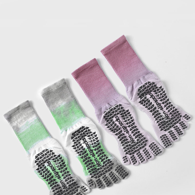 ZoraSocks Mid-Calf Five-Toe Pilates Grip Socks