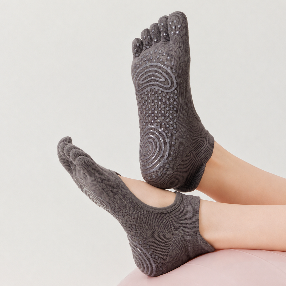 ZoraSocks Cut-Out Five-Toe Pilates Grip Socks