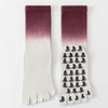 ZoraSocks Gradient Mid-Calf Five-Toe Grip Yoga Socks