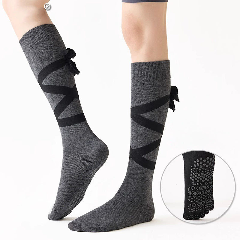 ZoraSocks Lace-Up Knee-High Five-Toe Grip Socks