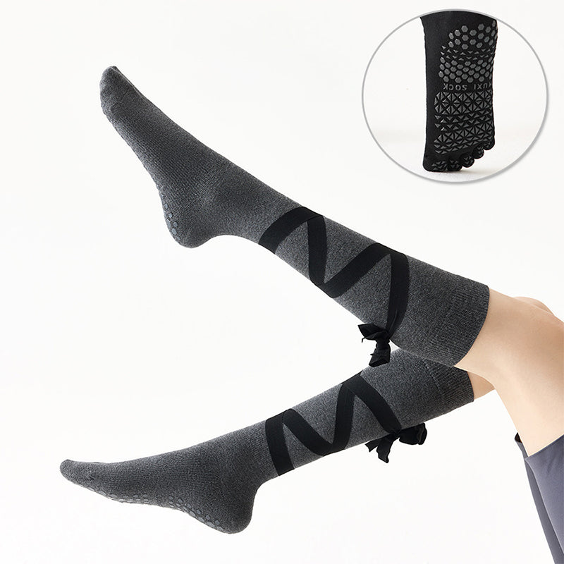 ZoraSocks Lace-Up Knee-High Five-Toe Grip Socks