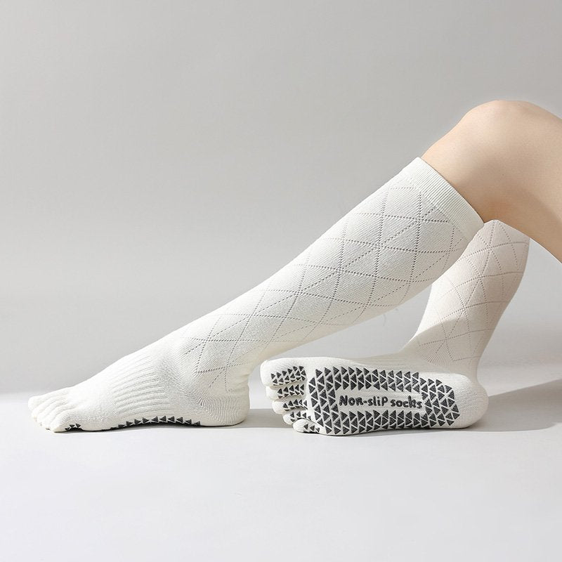 ZoraSocks Knee-High Five-Toe Pilates Grip Socks