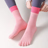ZoraSocks Mid-Calf Non-Slip Five-Toe Yoga Grip Socks