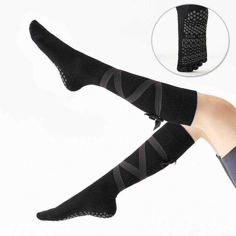 ZoraSocks Lace-Up Knee-High Five-Toe Grip Socks