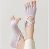 ZoraSocks Cross-Strap Half-Toe Pilates Grip Socks