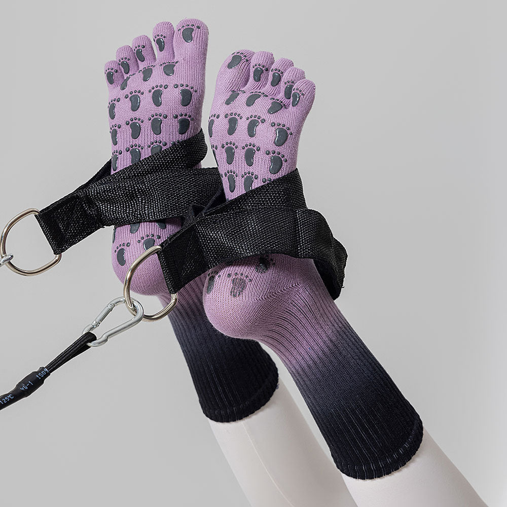 ZoraSocks Gradient Mid-Calf Five-Toe Pilates Grip Socks
