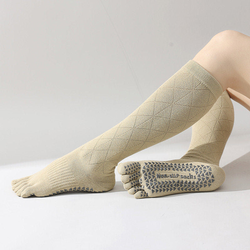 ZoraSocks Knee-High Five-Toe Pilates Grip Socks