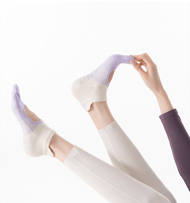 ZoraSocks Soft Gradient Five-Toe Grip Socks