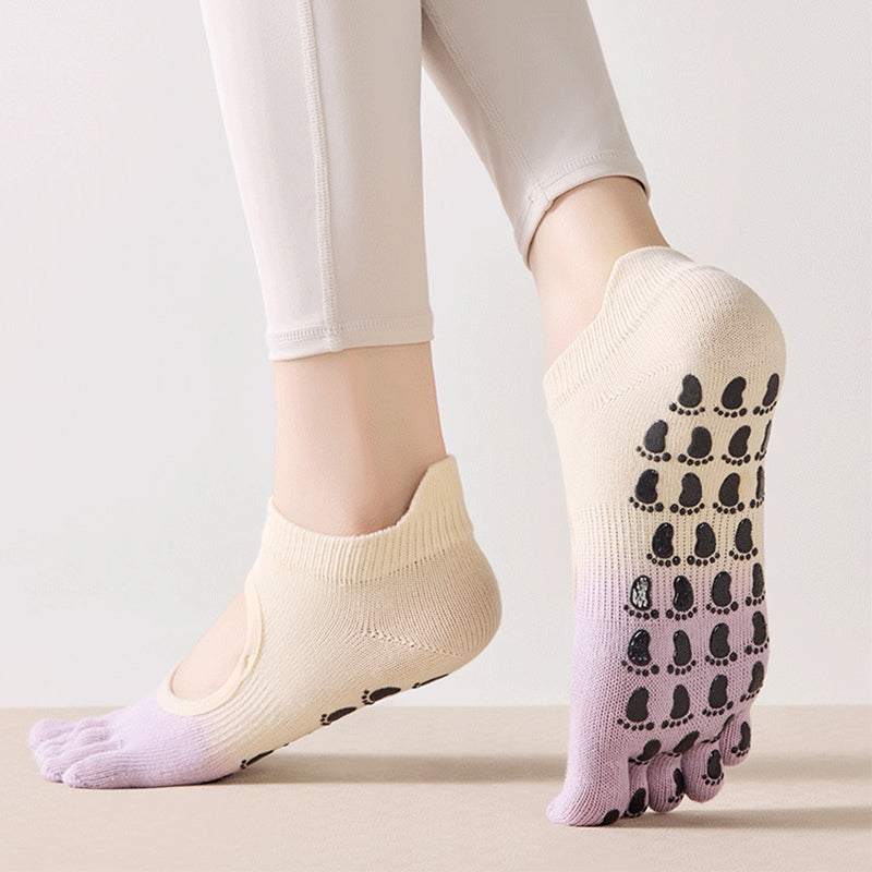 ZoraSocks Mid-Calf Five-Toe Pilates Grip Socks