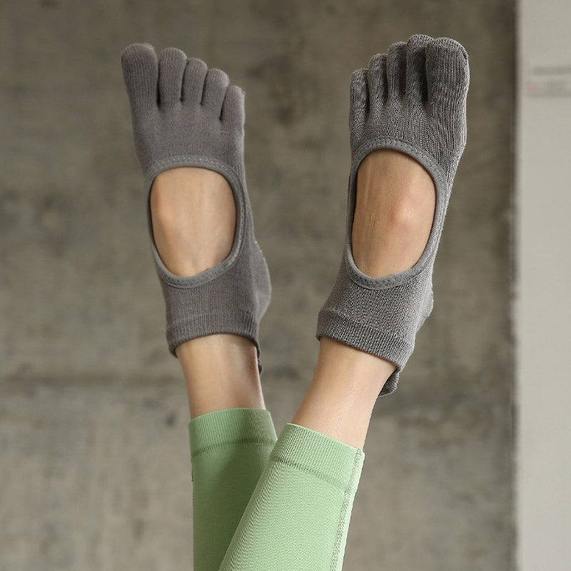 ZoraSocks Cut-Out Five-Toe Pilates Grip Socks