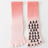 ZoraSocks Gradient Mid-Calf Five-Toe Grip Yoga Socks