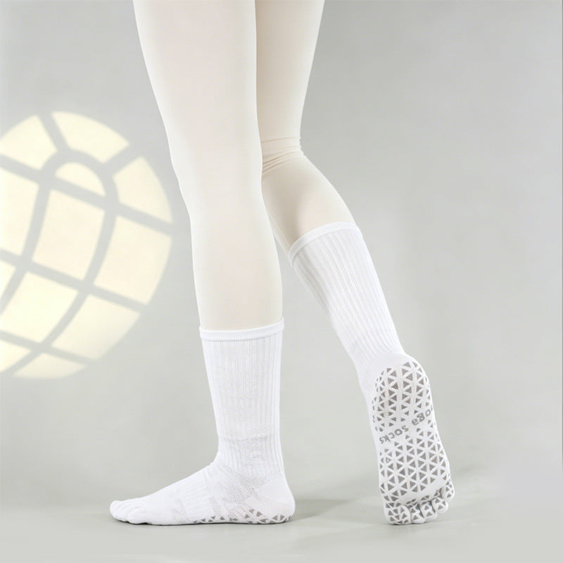 ZoraSocks Floral Mid-Calf Five-Toe Grip Socks
