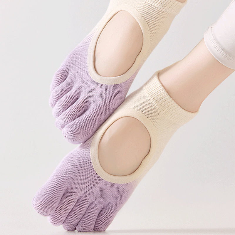 ZoraSocks Mid-Calf Five-Toe Pilates Grip Socks
