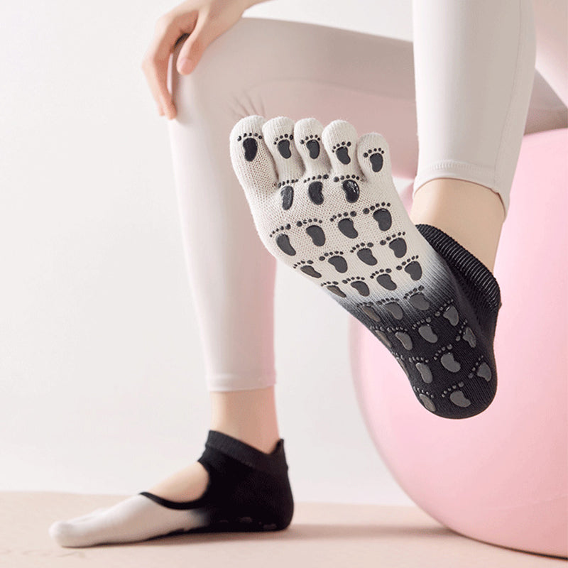 ZoraSocks Mid-Calf Five-Toe Pilates Grip Socks