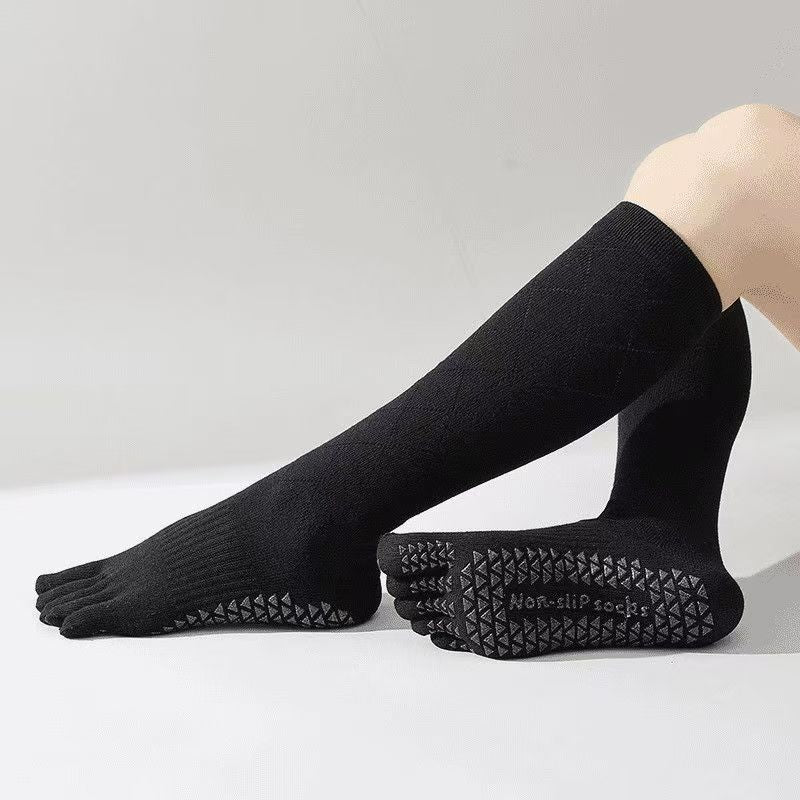 ZoraSocks Knee-High Five-Toe Pilates Grip Socks