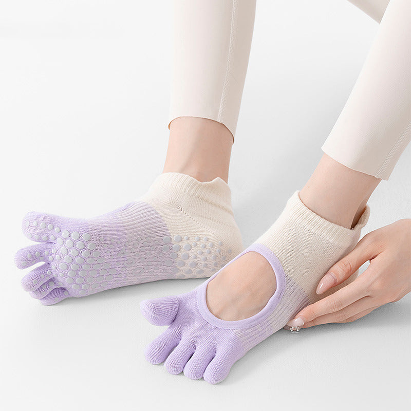ZoraSocks Soft Gradient Five-Toe Grip Socks