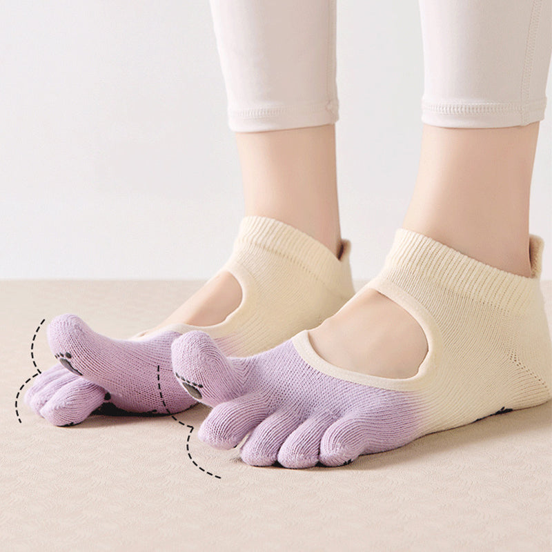ZoraSocks Mid-Calf Five-Toe Pilates Grip Socks
