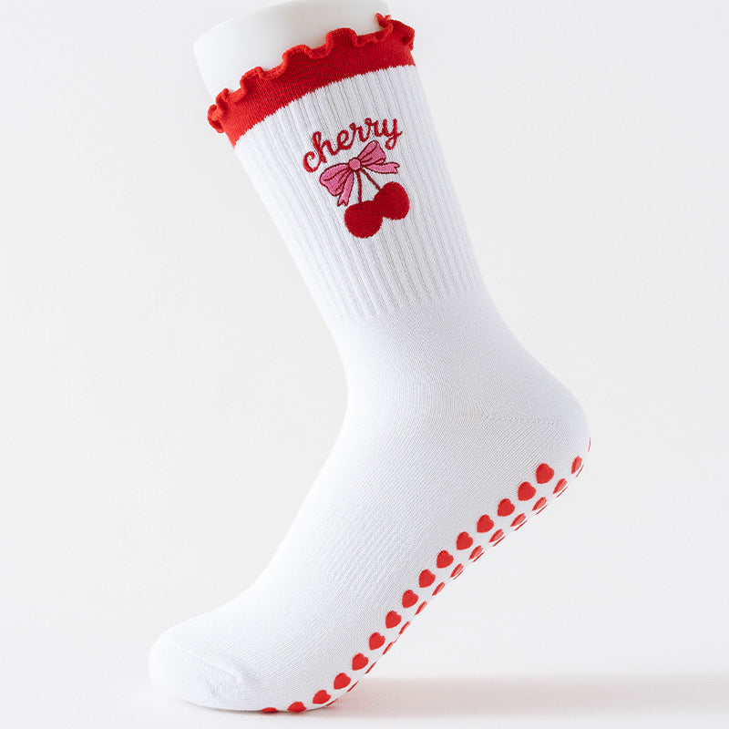 Women's Cartoon Pilates Yoga Grip Crew Socks