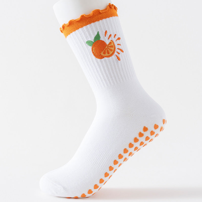 Women's Cartoon Pilates Yoga Grip Crew Socks