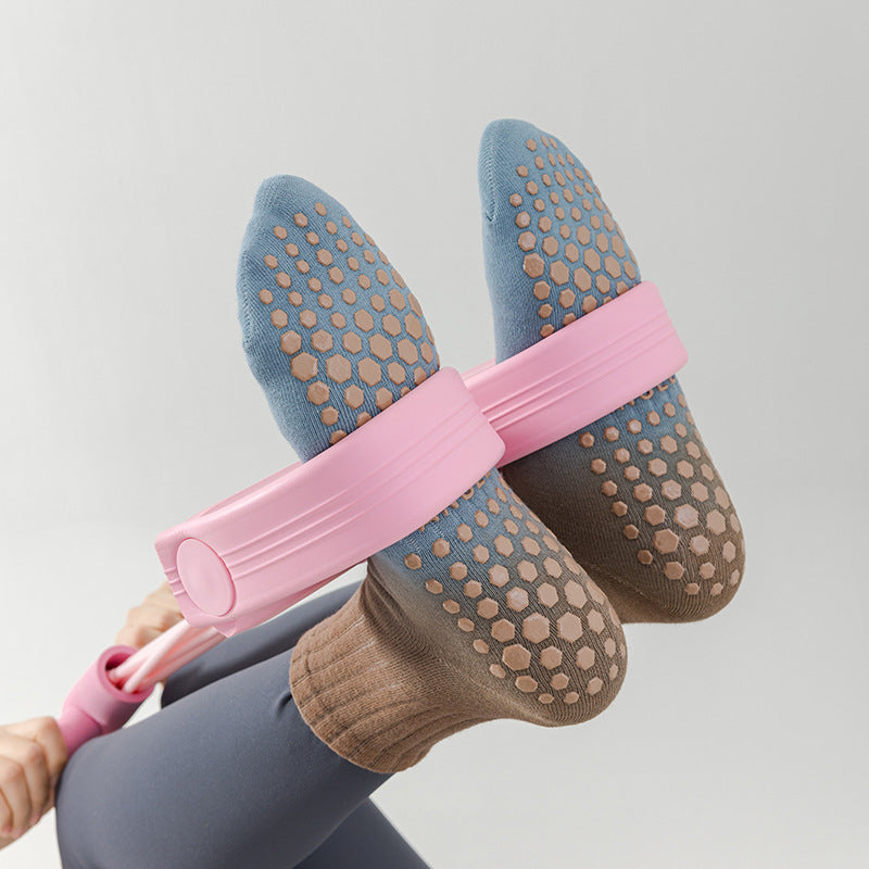 Women's Two-Tone Pilates Yoga Grip Crew Socks