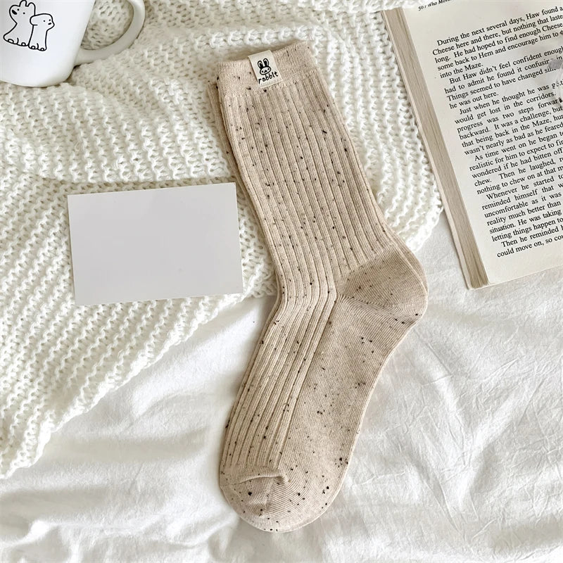 Korean-Inspired Cartoon Crew Socks for Women