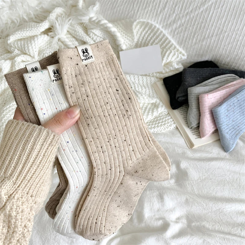 Korean-Inspired Cartoon Crew Socks for Women