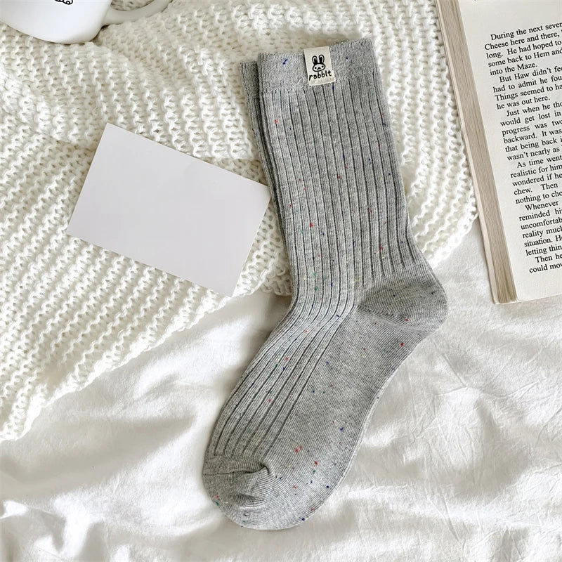 Korean-Inspired Cartoon Crew Socks for Women