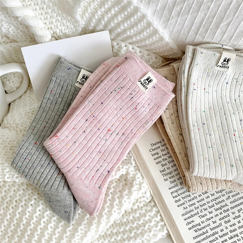 Korean-Inspired Cartoon Crew Socks for Women