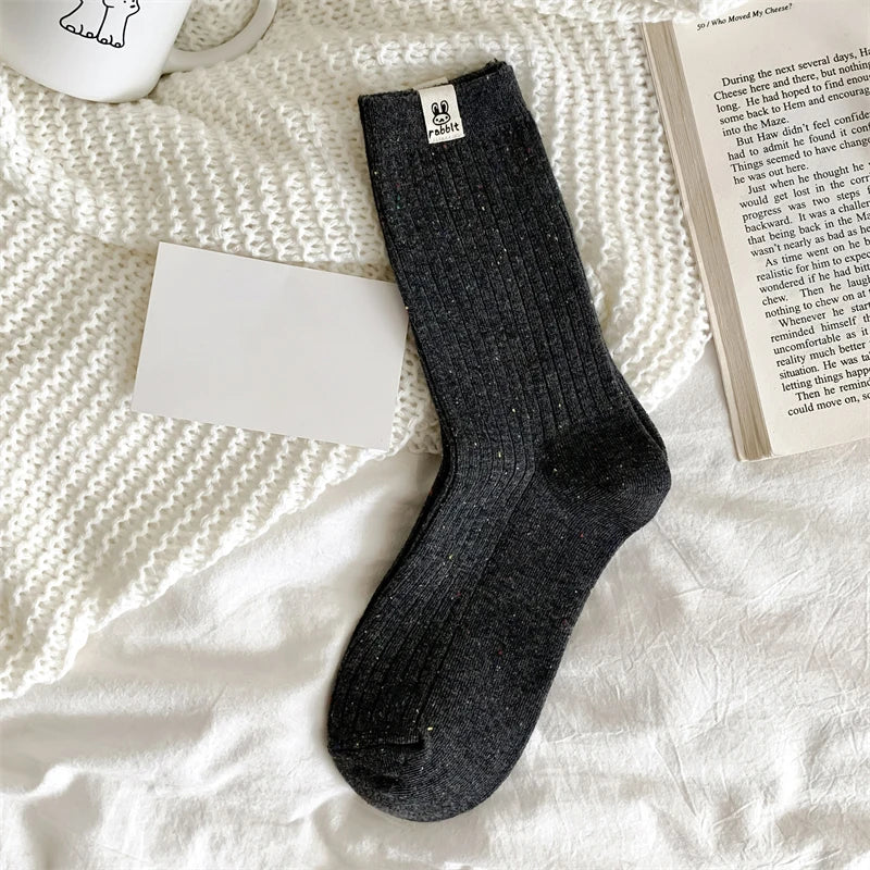 Korean-Inspired Cartoon Crew Socks for Women