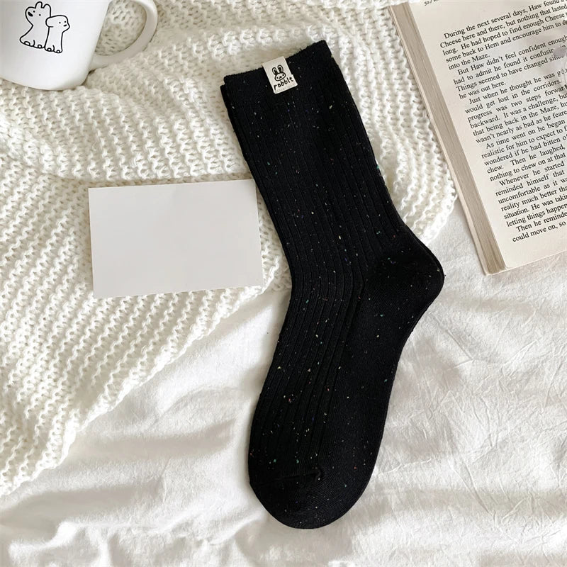 Korean-Inspired Cartoon Crew Socks for Women