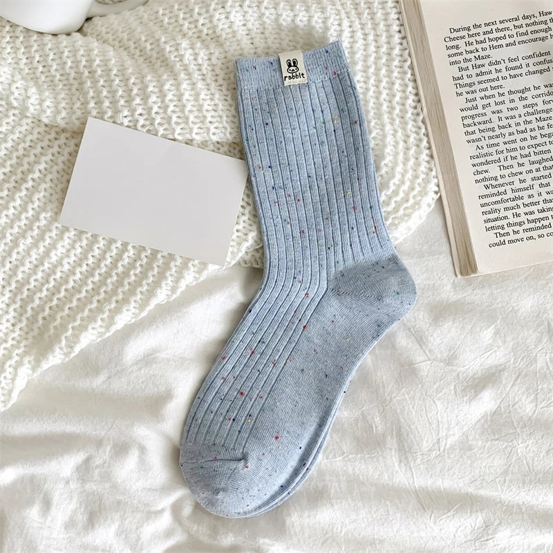 Korean-Inspired Cartoon Crew Socks for Women