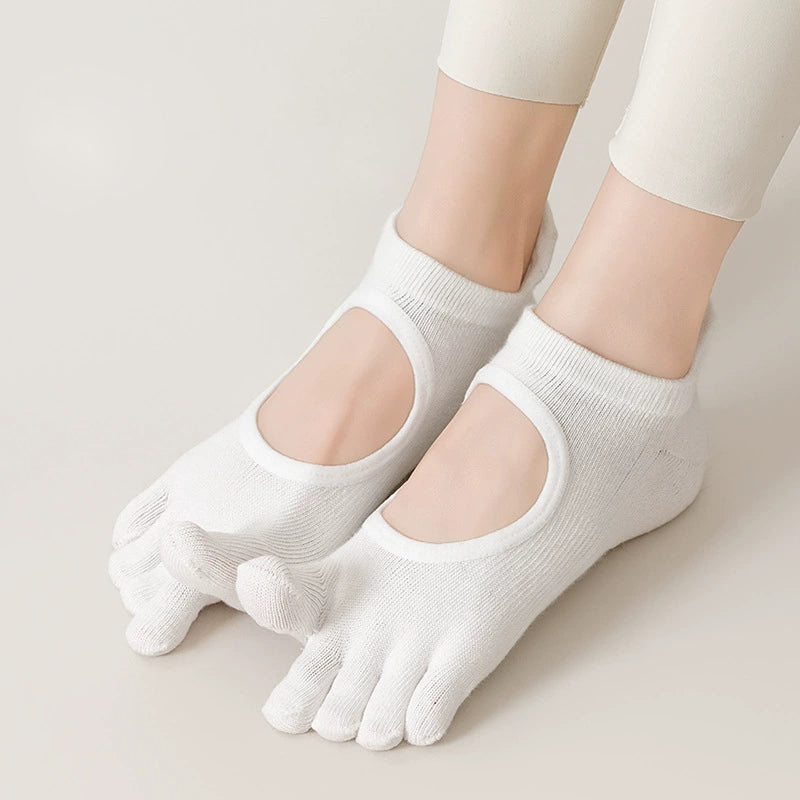 ZoraSocks Cut-Out Five-Toe Pilates Grip Socks