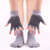 ZoraSocks Striped Five-Toe Grip Socks & Gloves Set