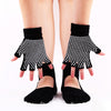 ZoraSocks White Base Five-Toe Grip Socks & Gloves Set