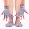 ZoraSocks White Base Five-Toe Grip Socks & Gloves Set