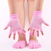 ZoraSocks White Base Five-Toe Grip Socks & Gloves Set