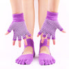 ZoraSocks White Base Five-Toe Grip Socks & Gloves Set