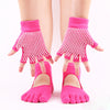 ZoraSocks White Base Five-Toe Grip Socks & Gloves Set