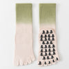 ZoraSocks Gradient Mid-Calf Five-Toe Grip Yoga Socks