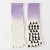 ZoraSocks Gradient Mid-Calf Five-Toe Grip Yoga Socks