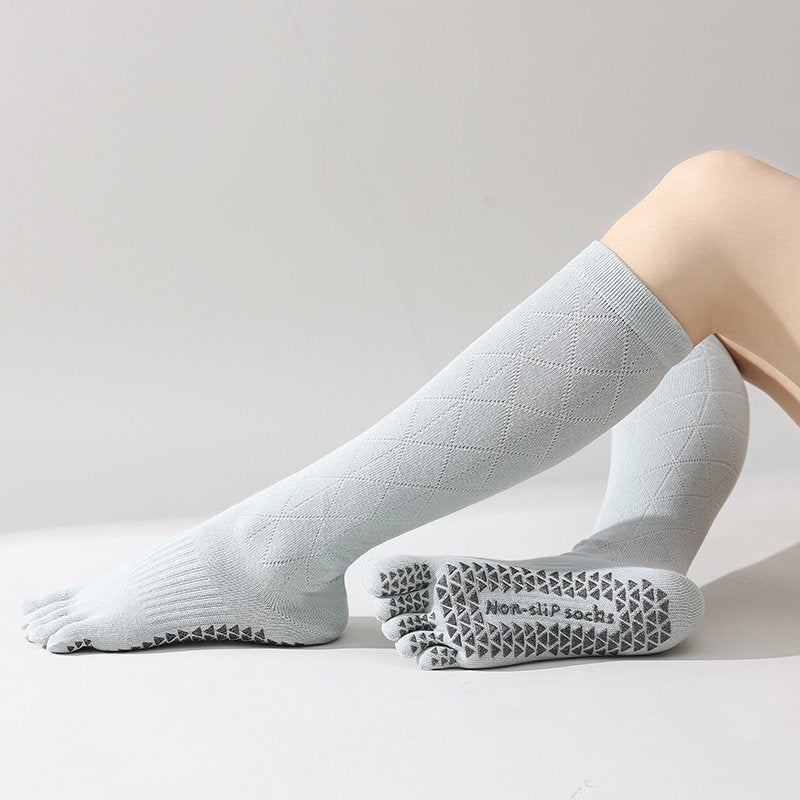 ZoraSocks Knee-High Five-Toe Pilates Grip Socks