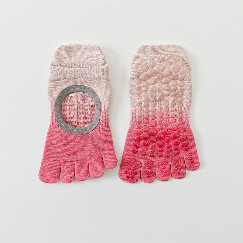 ZoraSocks Gradient Low-Cut Five-Toe Grip Socks