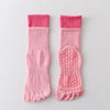 ZoraSocks Mid-Calf Non-Slip Five-Toe Yoga Grip Socks