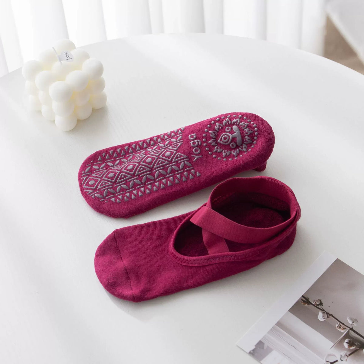 ZoraSocks Luna Cross-Strap Pilates Grip Socks