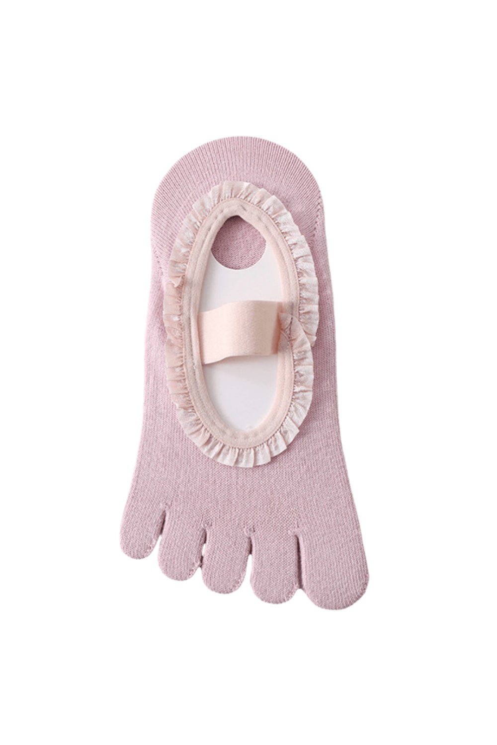ZoraSocks Air Lace-Trim Five-Toe Pilates Grip Socks