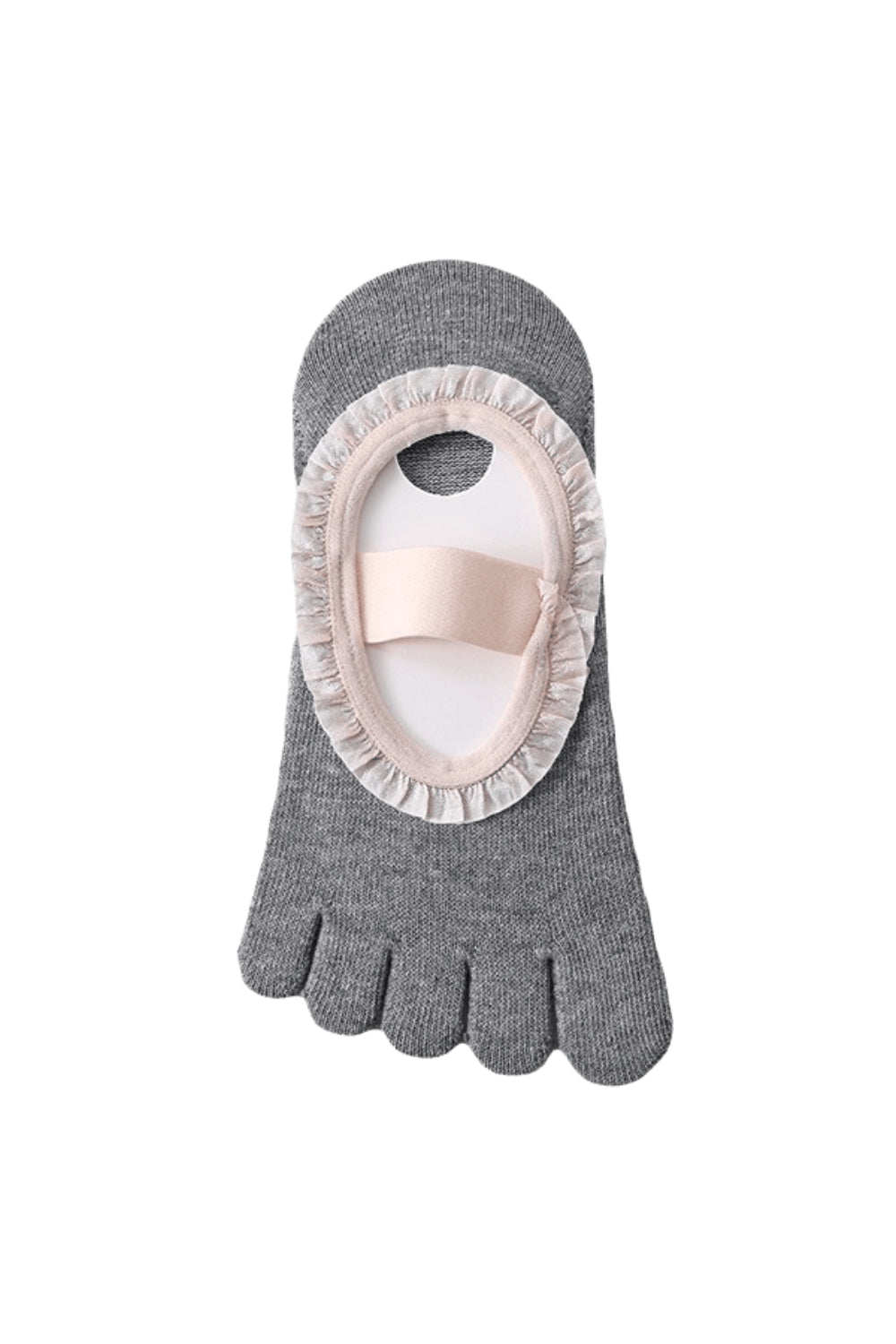 ZoraSocks Air Lace-Trim Five-Toe Pilates Grip Socks