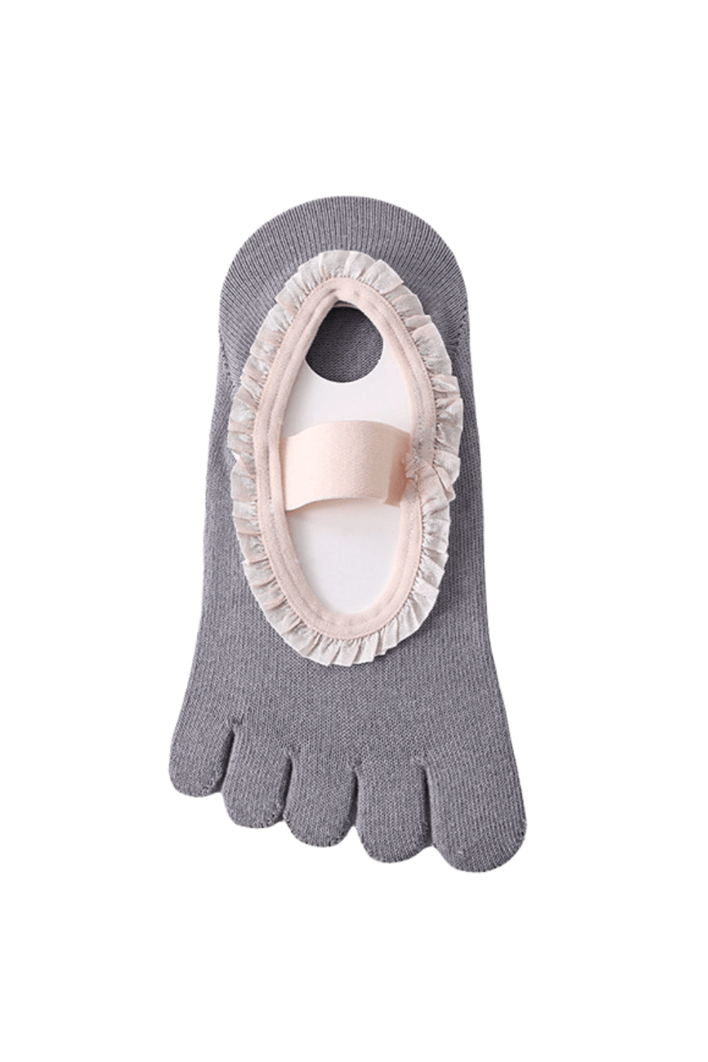 ZoraSocks Air Lace-Trim Five-Toe Pilates Grip Socks